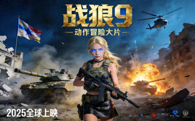 《战狼9》欧式少女风格电影海报 - 动作冒险大片